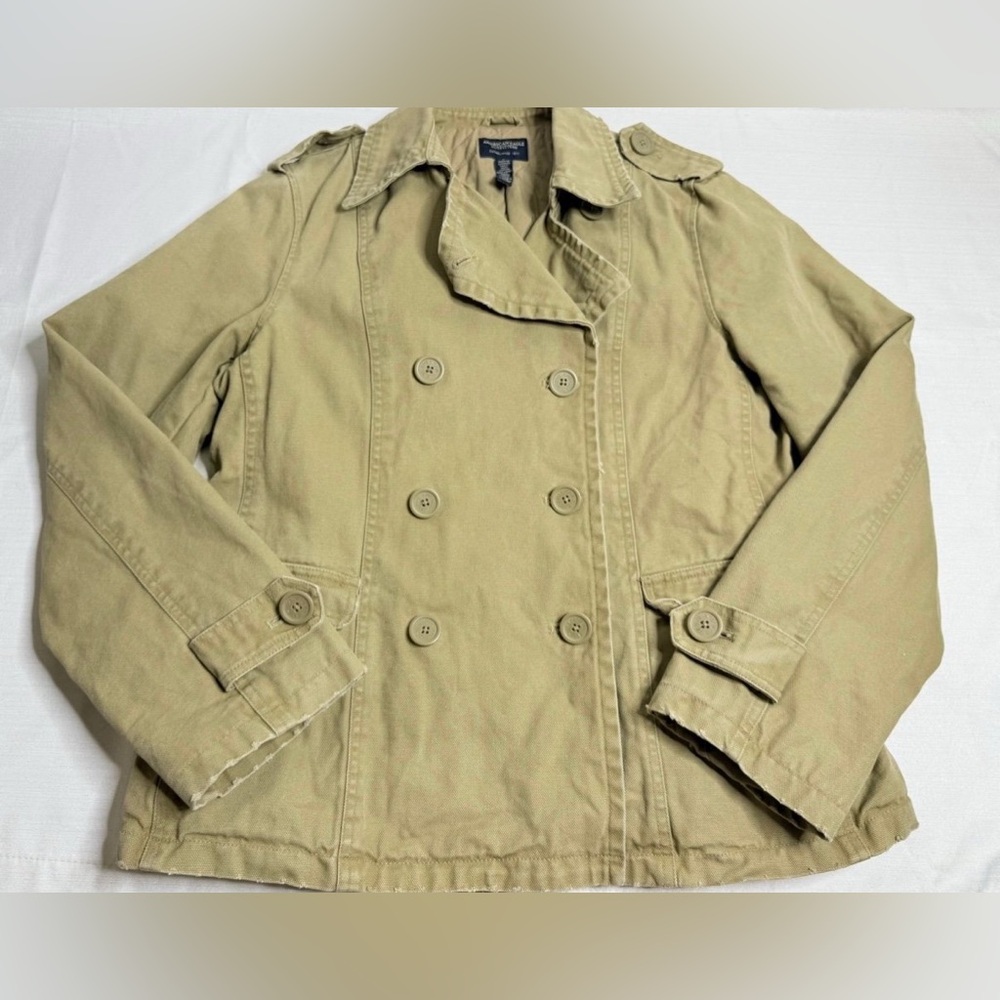 American Eagle Outfitters Women’s Double Breasted Canvas Jacket Size Large - Picture 8 of 10